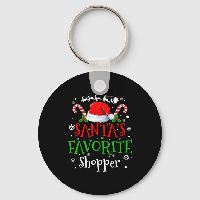 Santa's Favorite Shopper Christmas Party  Key Ring (Front)