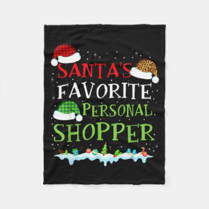 Santa's Favorite Shopper Fun Christmas Consultant Fleece Blanket