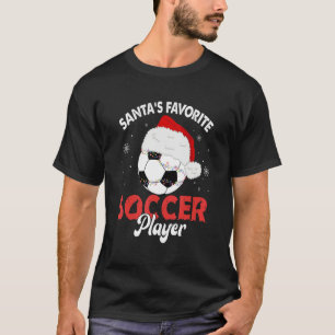 Santa's Favorite Soccer Player Christmas Pajama T-Shirt