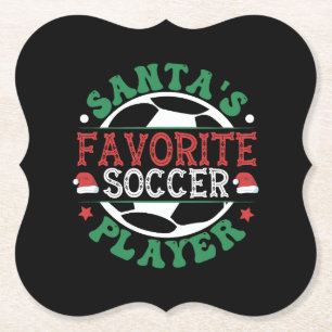 Santa's Favorite Soccer Player Paper Coaster