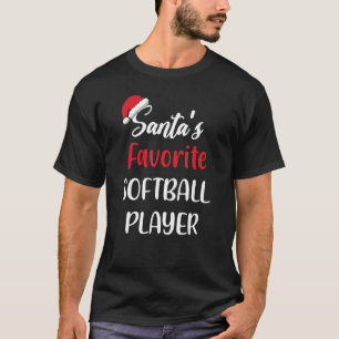 Santas Favorite Softball Player Christmas Softba T-Shirt