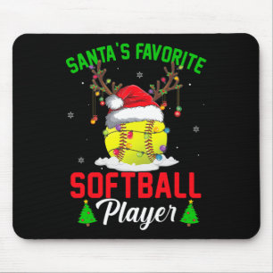 Santa's Favorite Softbyll Player Christmas Pajama Mouse Mat
