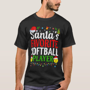 Santa's Favorite Softll Player Funny Christmas Sof T-Shirt