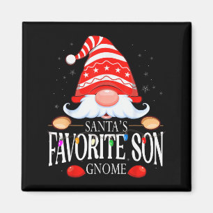 Santa's Favorite Son Gnome Matching Christmas Paja Magnet