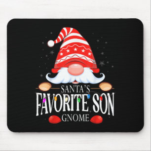 Santa's Favorite Son Gnome Matching Christmas Paja Mouse Mat