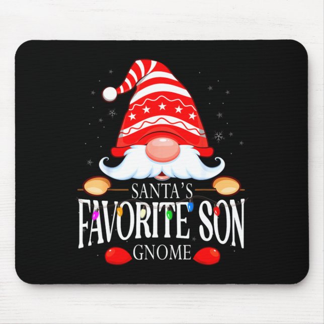 Santas Favorite Son Gnome Matching Christmas Paja  Mouse Mat (Front)