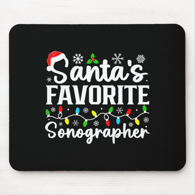 Santa's Favorite Sonographer Funny Christmas Famil Mouse Mat (Front)