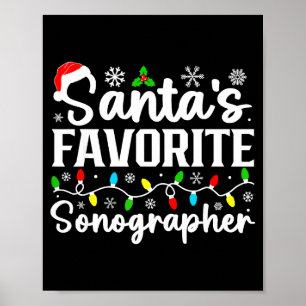 Santa's Favorite Sonographer Funny Christmas Famil Poster