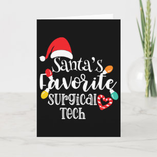 Santa's Favorite Surgical Tech Christmas Lights Sa Card