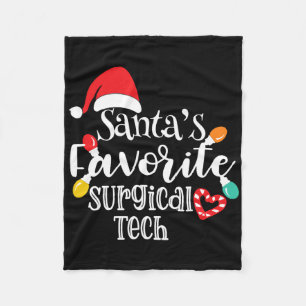 Santa's Favorite Surgical Tech Christmas Lights Sa Fleece Blanket
