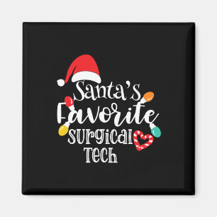 Santa's Favorite Surgical Tech Christmas Lights Sa Magnet