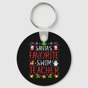 Santa's Favorite Swim Teacher Xmas Matching  Key Ring