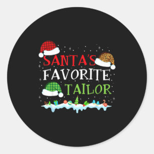 Santa's Favorite Tailor Fun Christmas Alterations  Classic Round Sticker