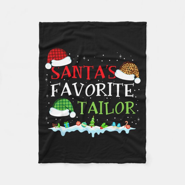 Santa's Favorite Tailor Fun Christmas Alterations  Fleece Blanket (Front)