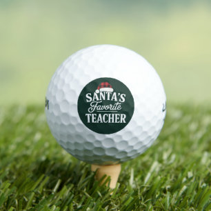 Santa's Favorite Teacher Christmas Teach Students Golf Balls