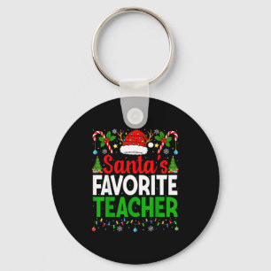 Santa's Favorite Teachers Christmas Funny Christma Key Ring