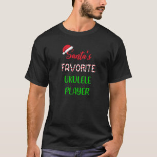 Santas Favorite Ukulele Player Funny ukulele Chri T-Shirt
