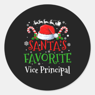 Santa's Favorite Vice Principal Christmas Party  Classic Round Sticker
