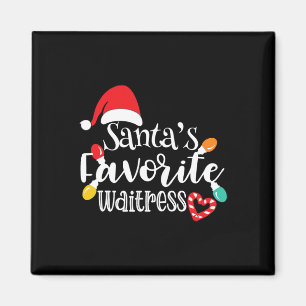 Santa's Favorite Waitress Christmas Lights Santa H Magnet