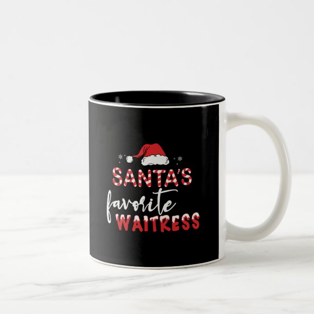 Santa's Favorite Waitress Two-Tone Coffee Mug (Right)