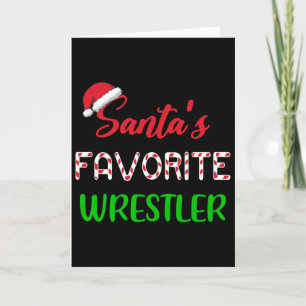 Santas Favorite Wrestler Funny Wrestling Christmas Card