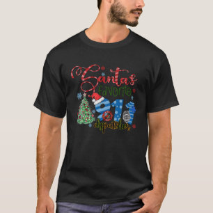 Santas Favourite 911 Dispatcher Funny Christmas Sa T-Shirt
