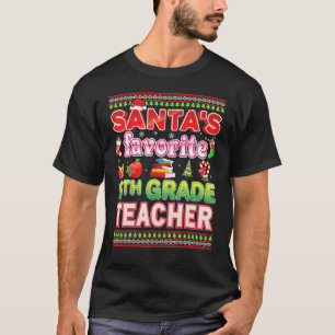 Santa's Favourite 9th Grade Teacher Christmas Swea T-Shirt