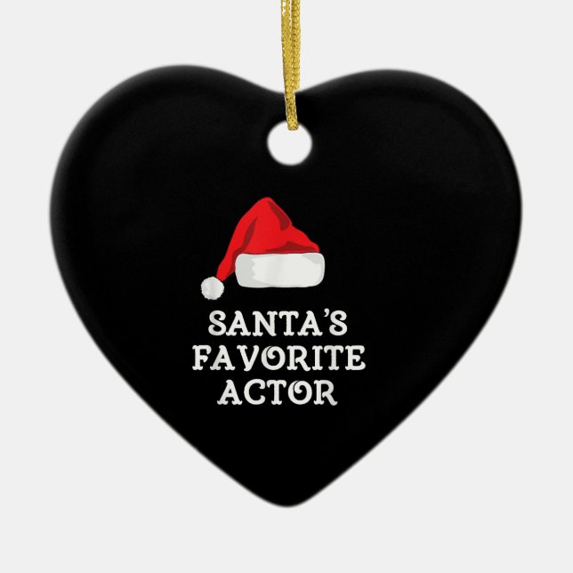 Santas Favourite Actor Christmas Acting Actress Ceramic Tree Decoration (Front)
