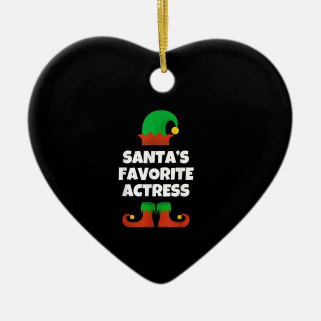 Santas Favourite Actress Christmas Acting Actress Ceramic Tree Decoration (Front)