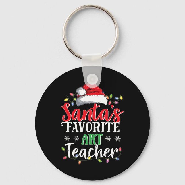 Santa's Favourite Art Teacher Christmas Fun Gift I Key Ring (Front)