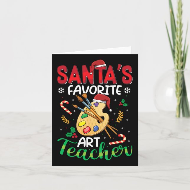 Santas Favourite Art Teacher Funny Christmas Xmas  Card (Front)