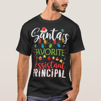 Santa's Favourite Assistant Principal Xmas Light C T-Shirt