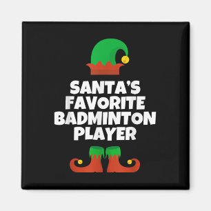 Santas Favourite Badminton Player Christmas Hat Fu Magnet