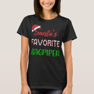 Santas Favourite Bagpiper Gift Funny bagpipes Chri T-Shirt