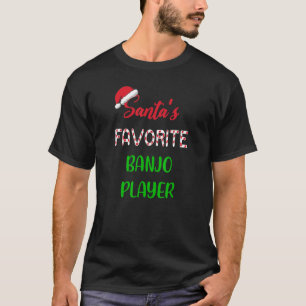 Santas Favourite Banjo Player Funny banjo Christ T-Shirt
