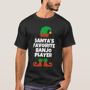 Santa'S Favourite Banjo Player Funny Christmas Gif T-Shirt