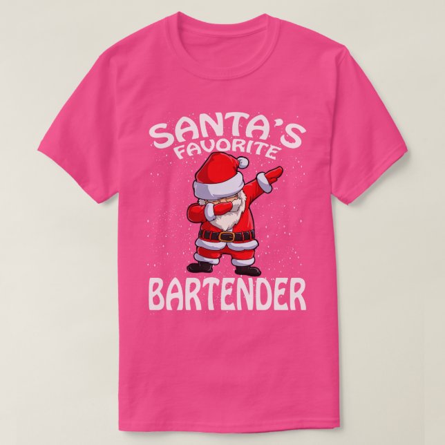 Santas Favourite Bartender Christmas 1 T-Shirt (Design Front)