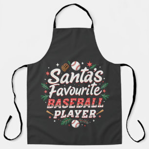Santa's Favourite Baseball Player Christmas Tree Apron