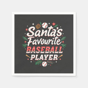 Santa's Favourite Baseball Player Christmas Tree Napkin