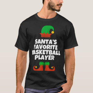 Santas Favourite Basketball Player Hat Christmas F T-Shirt