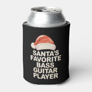 Santa's Favourite Bass Guitar Player Christmas Xma Can Cooler