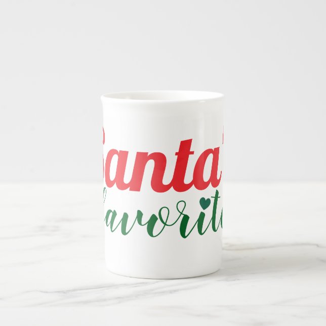 Santa's favourite  bone china mug (Front)