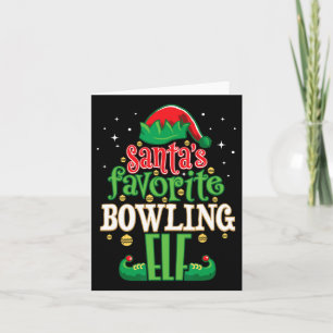 Santa's Favourite Bowling Elf Christmas Matching B Card