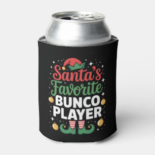 Santa's Favourite Bunco Player Christmas Xmas Can Cooler