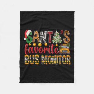 Santa's Favourite Bus Monitor Christmas Kids Boys Fleece Blanket