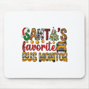 Santa's Favourite Bus Monitor Christmas Kids Boys Mouse Mat
