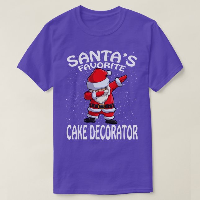 Santas Favourite Cake Decorator Christmas T-Shirt (Design Front)