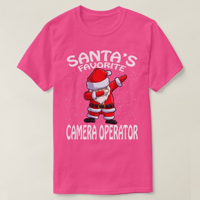 Santas Favourite Camera Operator Christmas T-Shirt (Design Front)