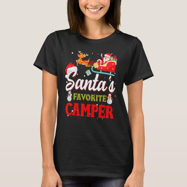 Santa's Favourite Camper Christmas Pyjamas T-Shirt (Front)