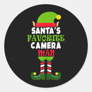 Santas Favourite Camvibes Man Funny Christmas Classic Round Sticker
